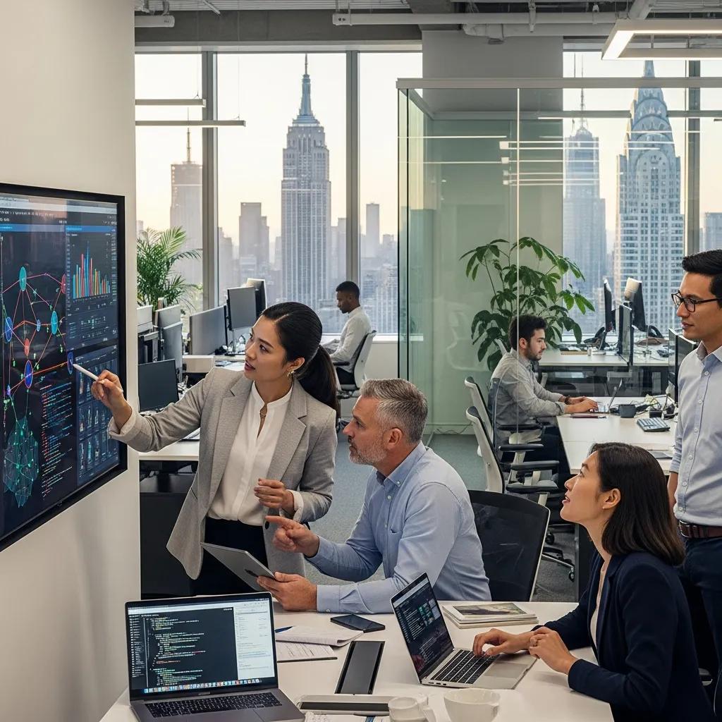 Modern office collaboration in NYC focusing on IT consulting solutions